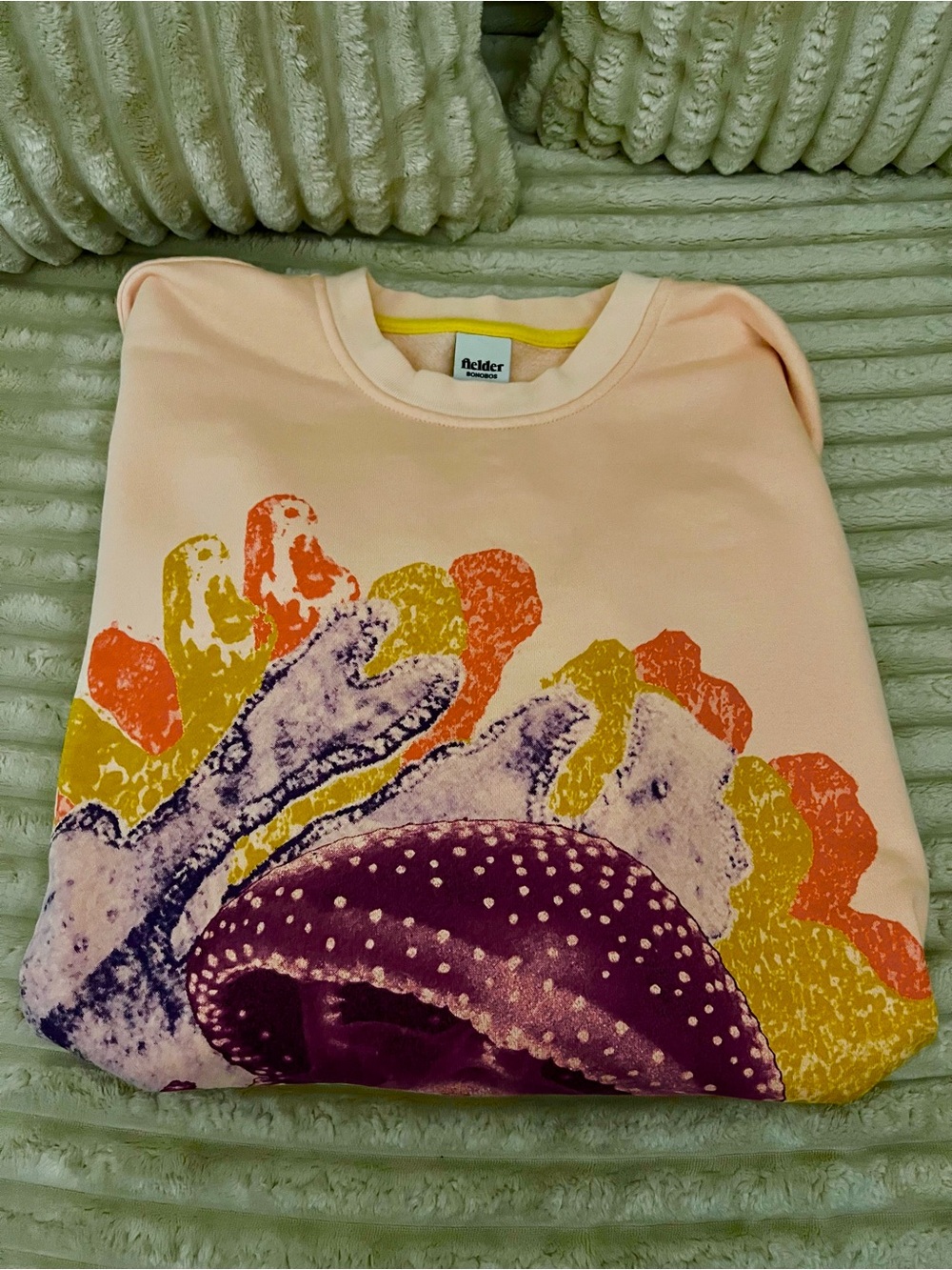 Fielder Bonobos Peachy Pink Crewneck Sweatshirt w/ details and super soft!